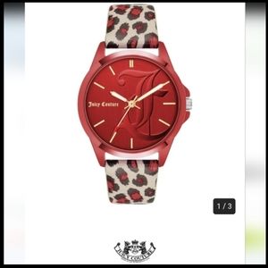 NIB Juicy Couture Red and Black LeopardPrint Watch  JC/1373RDLE